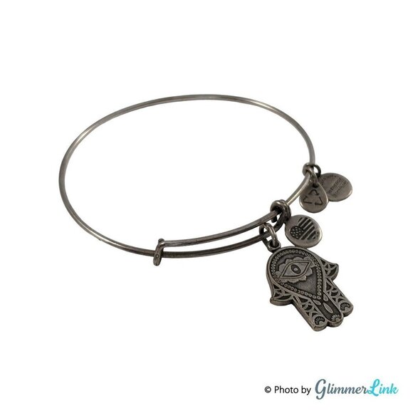 Alex and Ani 2015 Hand of Fatima Rafaelian Silver Bracelet - Picture 1 of 5